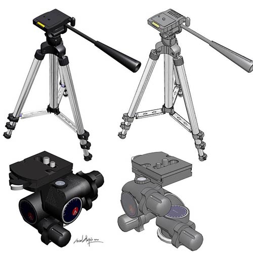 3D & TECHNICAL ILLUSTRATION. Tripod. 3D Model - © Ural Akyuz
