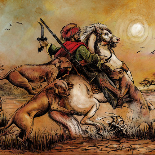 BLACK & WHITE DRAWINGS. Sketch for orientalism oil painting - © Ural Akyuz