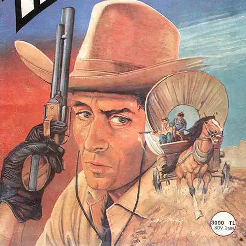 EARLY ART WORKS. Painting on Paper, Teks comic book cover, Wild West, Desperados'lar - © Ural Akyuz